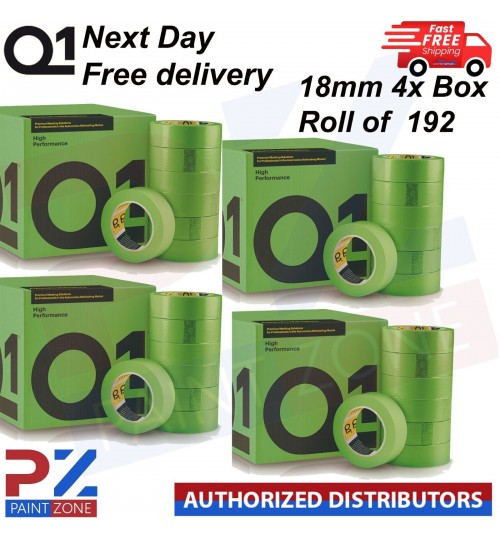 4X Q1 High Performance Green MASKING TAPE PREMIUM AUTOMOTIVE 18mm x 50mm